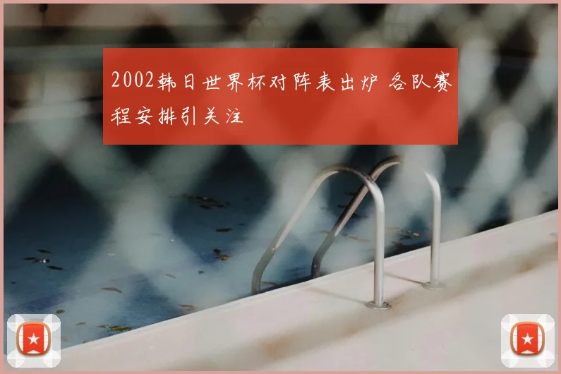 2002韩日世界杯对阵表出炉 各队赛程安排引关注